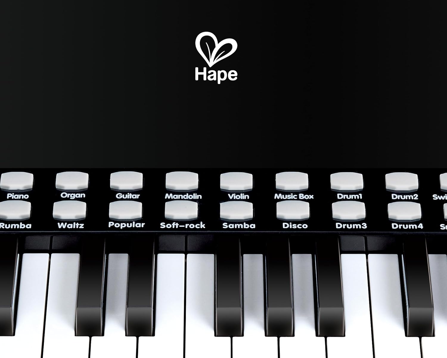 Hape Learn with Lights Black Piano with Stool