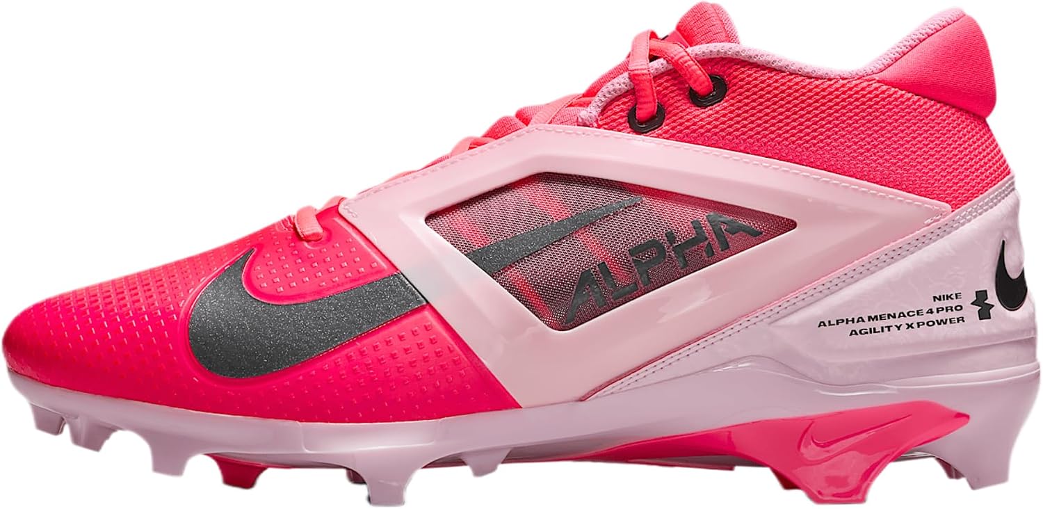 Nike Alpha Menace 4 Elite Football Cleats (FD7036-600, University Red/Team Red/Black/White)