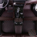Car Floor Mats for Toyota Camry 2020-2023, Leather Luxury Floor Liner All Weather Protection Carpet. (Full Set/Black-Red)