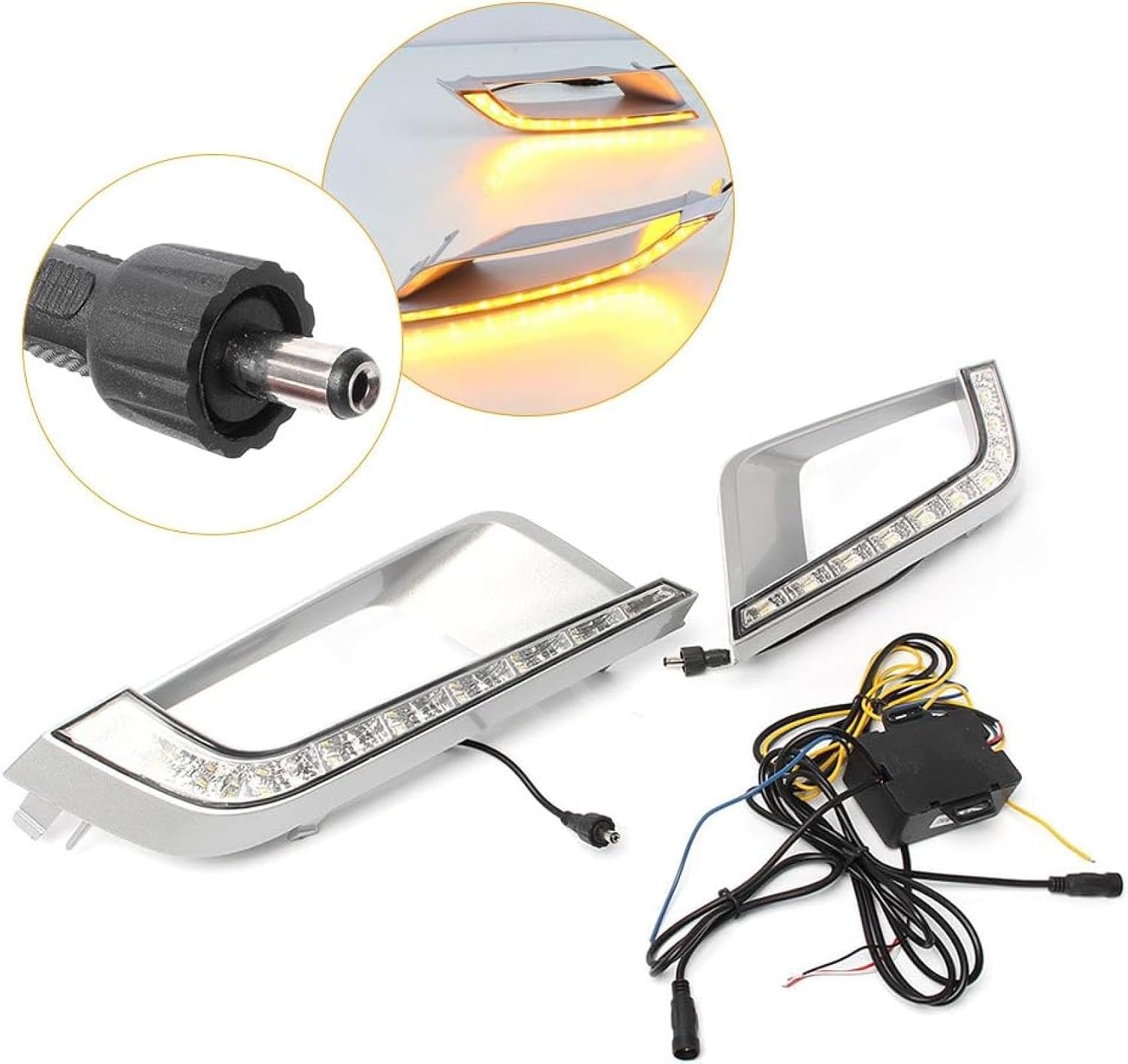 Fog Lights Turn Signals Light Daytime Running Driving For Work Lamp Fog Light For Cover Shape For Ranger 2015-2016 Pair DRL Car Indicator