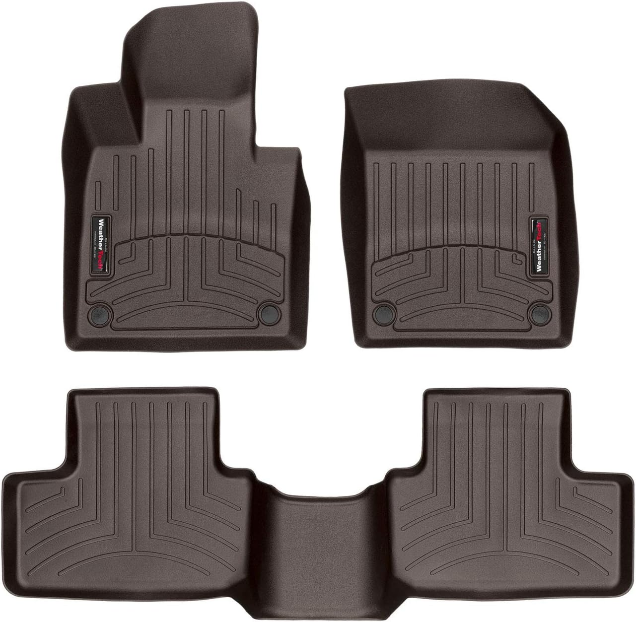 WeatherTech Custom Fit FloorLiners for Volvo XC60, XC60, 1st & 2nd Row (471253-1-2), Cocoa