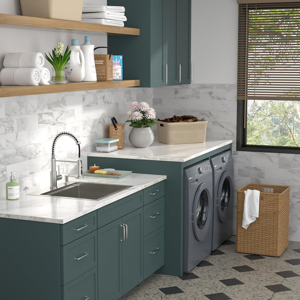 21x20 Inch Drop In Laundry Room Sink 12' Deep Kitchen Sink with Workstation Faucet Combo 304 Stainless Steel Single Bowl #LOF-L-DOE00127