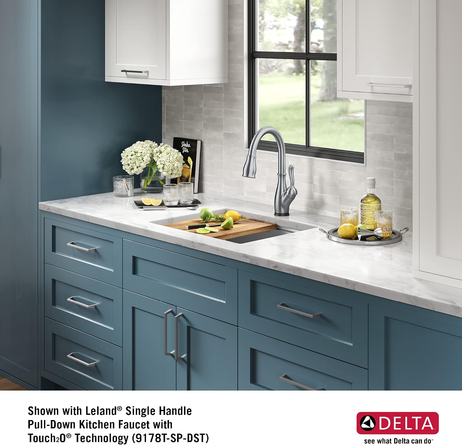 DELTA FAUCET Lorelai 23-inch Workstation Kitchen Sink Undermount 16 Gauge Stainless Steel Single Bowl with WorkFlow Ledge and Kit of 5 Accessories, 95B9132-23S-SS