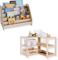 Montessori Bookshelf + Small Toy Shelf + Corner Toy Shelf, Wooden Shelf, Kids Bookcase, Toy Storage, Kids Furniture, Montessori Shelf (Bookshelf + Corner)