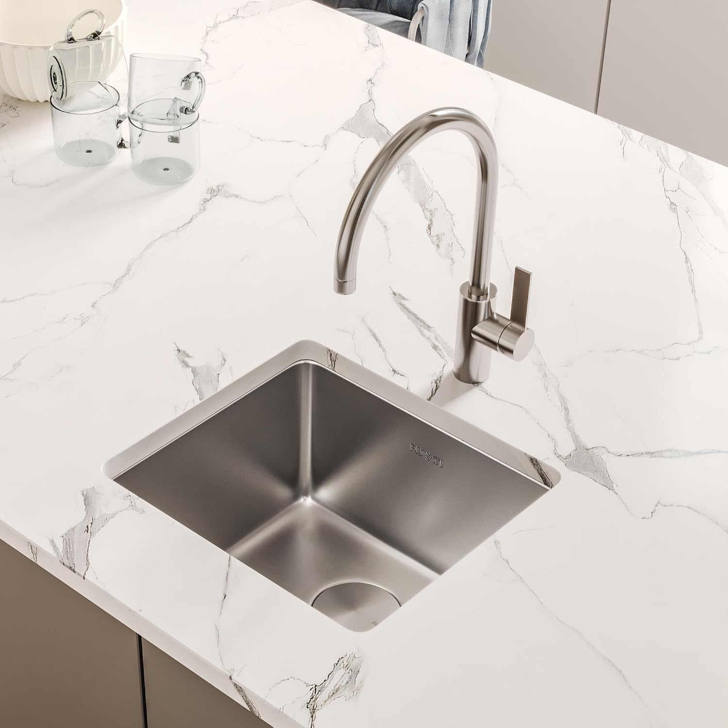 Ruvati 18-inch Undermount Bar Prep Kitchen Sink - 16 Gauge Stainless Steel Kitchen Sinks Single Bowl with Brushed Finish hides scratches, Easy-to-Clean Undermount Sink - RVM5916