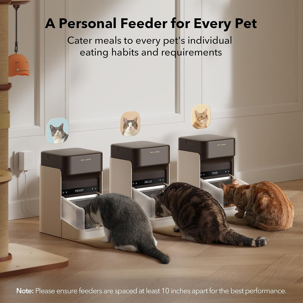 PETLIBRO RFID Automatic Cat Feeder, Collar Tag Activated Personal Meals, 5G Wi-Fi Multiple Cats Feeder for 3 Cats, App Control Cat Food Dispenser for Pets with Different Diets