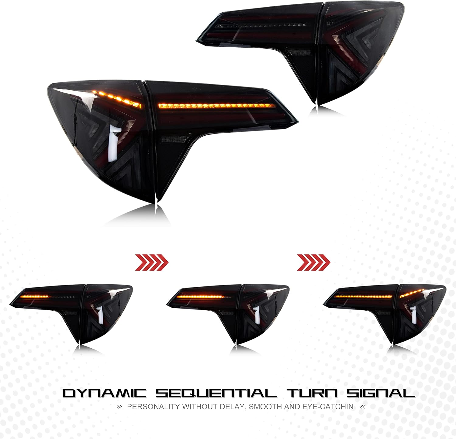 inginuity time LED Tail Lights for Honda HR-V 2016-2022 Start-up Animation Sequential Indicator Replacement Black Rear Lamps Assembly Accessary