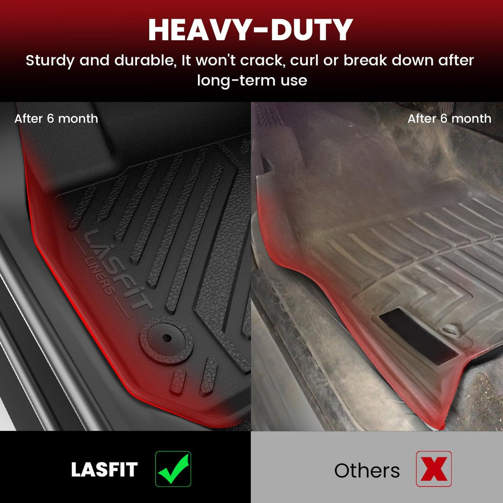 LASFIT Floor Mats and Cargo Mat for Ford Mustang 2024 2025 2026 (NOT fit w/o Subwoofer Box) All Weather Protector TPE Car Floor Liners, 1st & 2nd Row & Trunk Liner, 5pcs Black