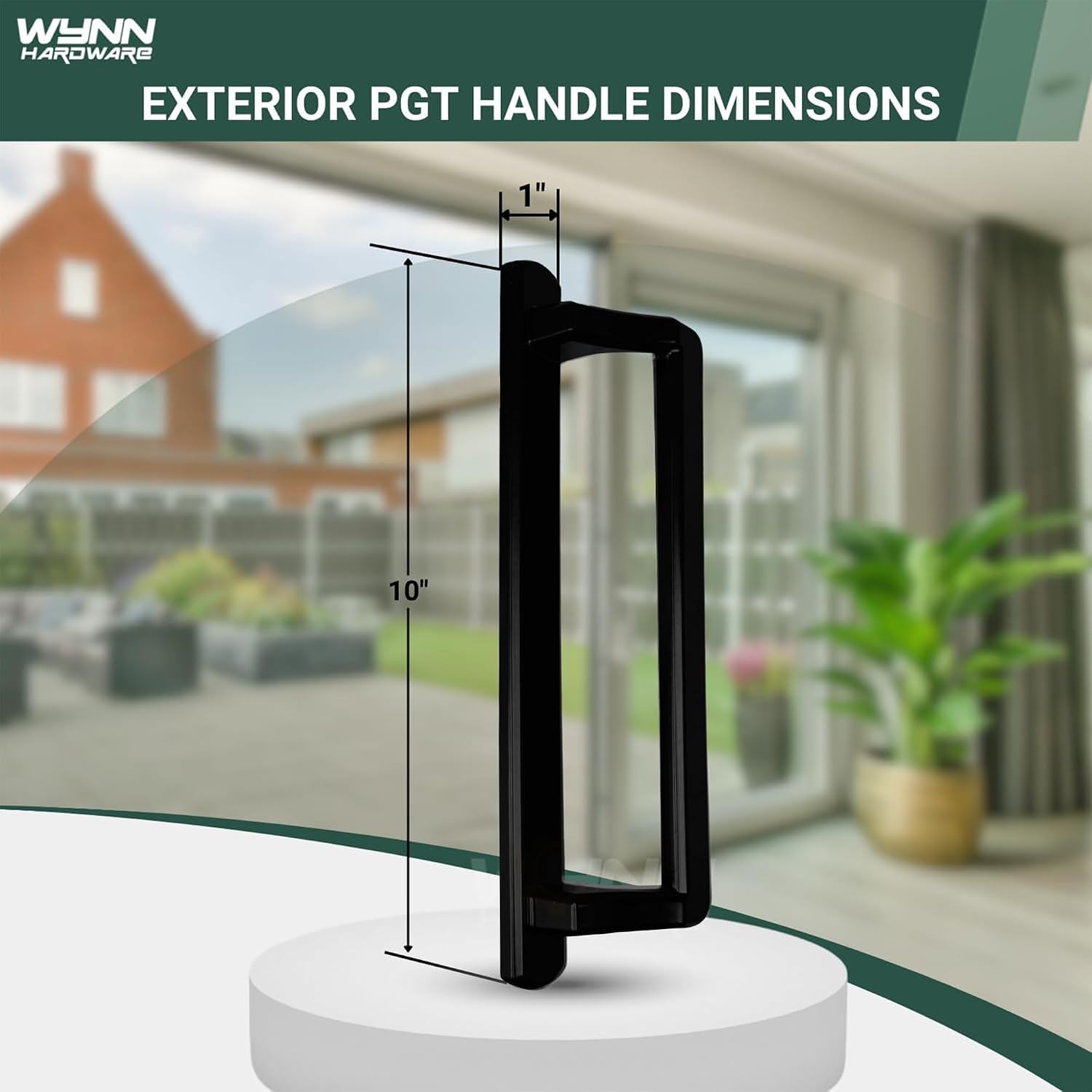 10' PGT Sliding Door Set | PGT Interior and Exterior Sliding Handle with 3-7/8' Hole Spacing | Handle Replacement for Patio Glass Door | Fix and Repair Patio (Black)