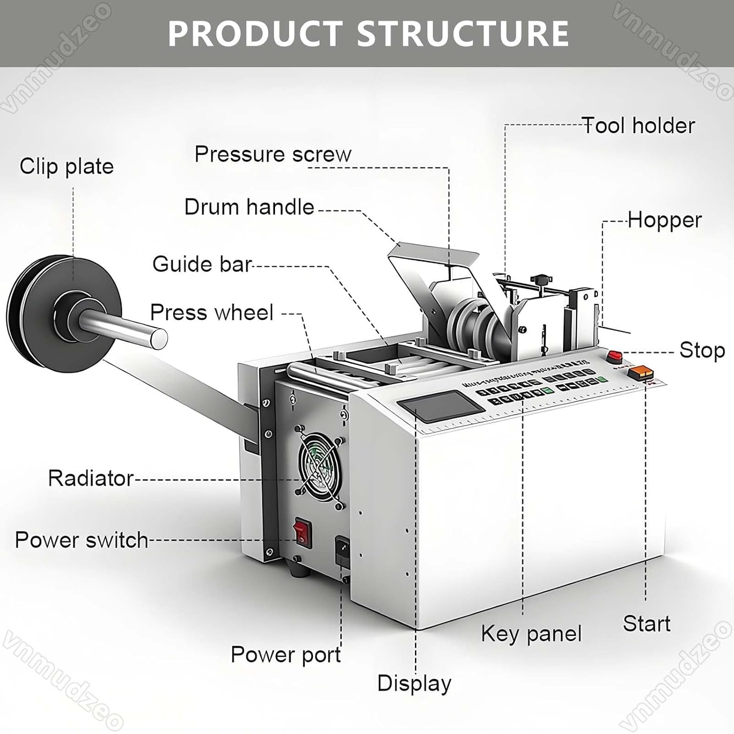 300 W Automatic Pipe Cutting Machine DG-100,Precise Efficient,4' Cutting Width,0.6' Cutting Height,for Heat Shrink Tube Sleeve Rubber Plastic Tube