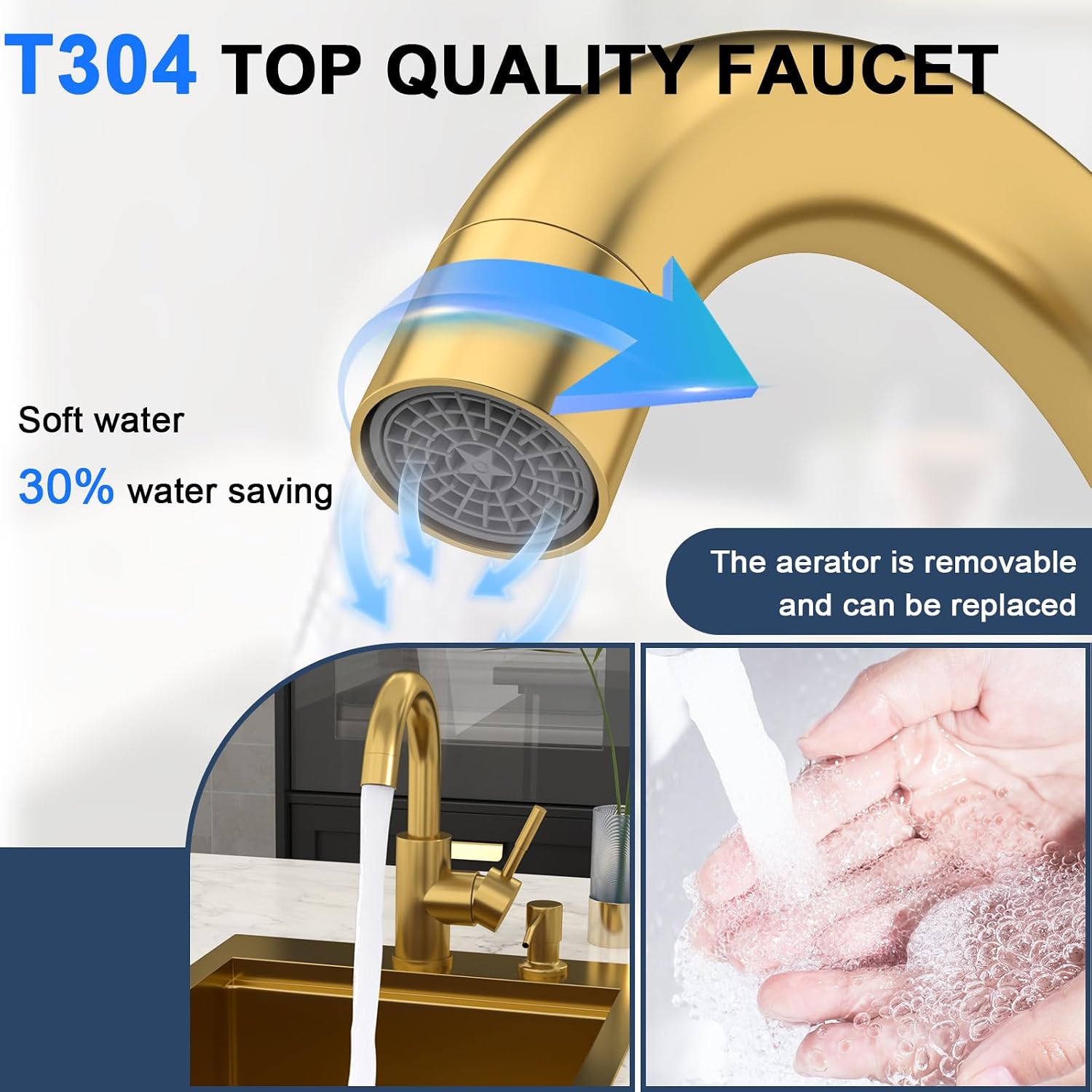 Bar Sink - Lordear 15x20 Inch Gold Bar Sink with Faucet Drop In Workstation 16 Gauge T304 Stainless Steel Single Bowl Top Mount Wet Bar RV Prep Outdoor Kitchen Sink 15x20x9 Inch