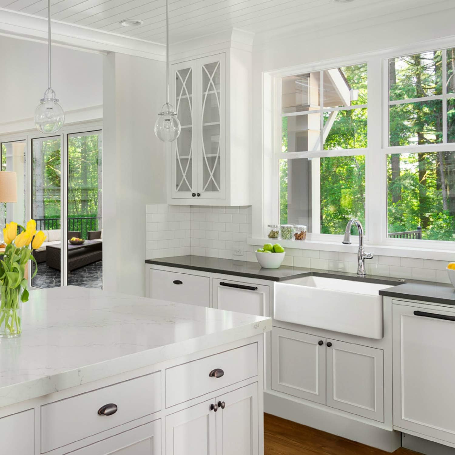 Fireclay Sink, Single Bowl Farmhouse Apron Kitchen Sink, White, (30')