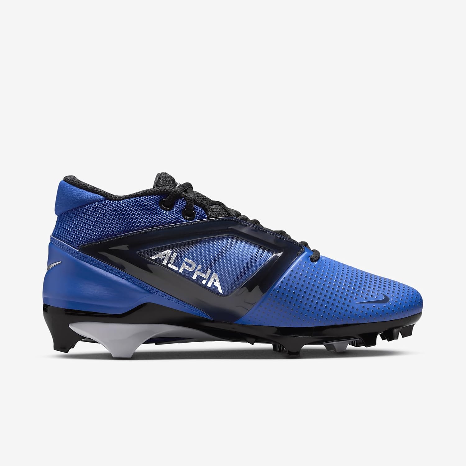 Nike Alpha Menace 4 Pro Football Cleats (FD7037-400, Hyper Royal/Metallic Silver/Midnight Navy) Size 8.5