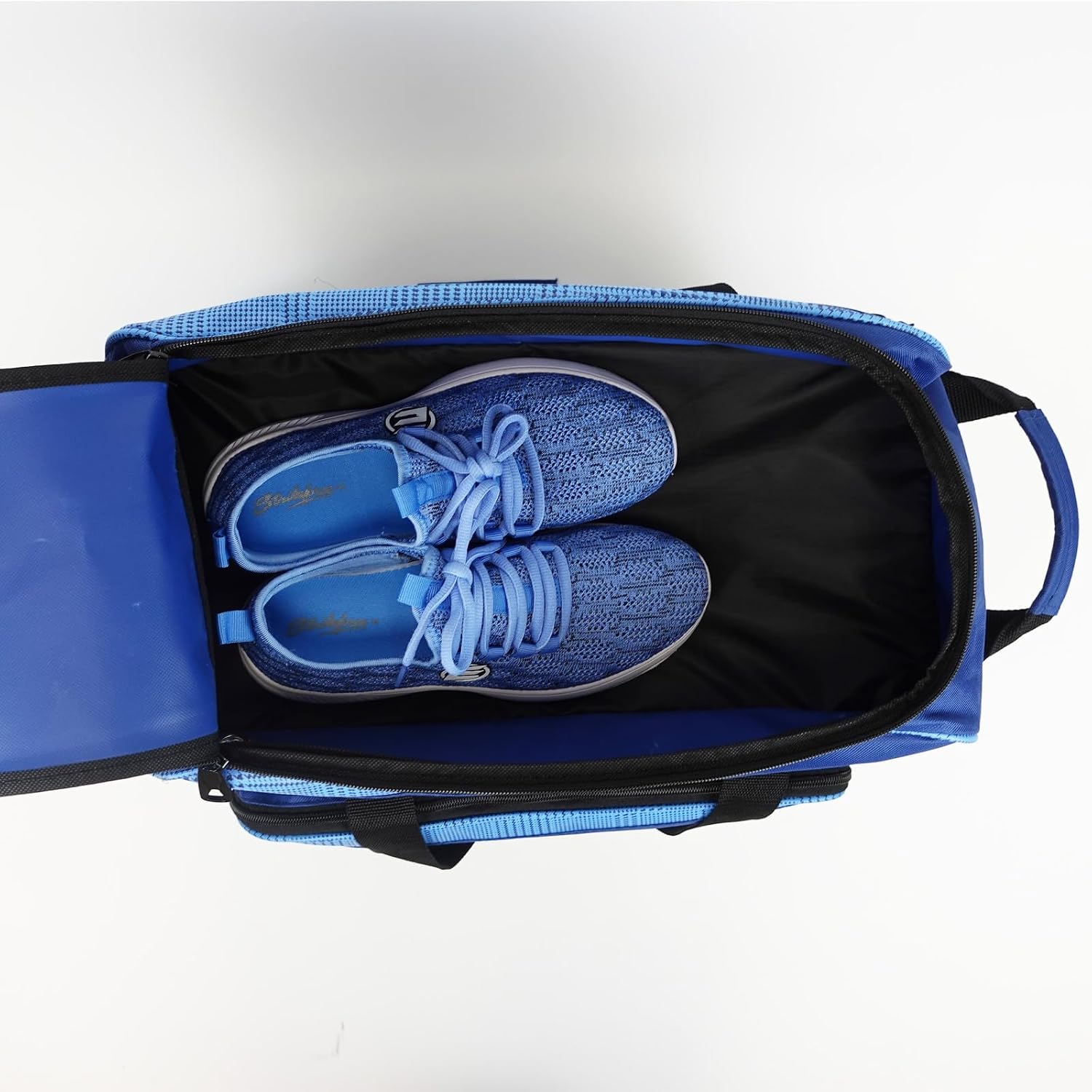 ELITE Deluxe 2 Ball Bowling Bag with 5' Smooth Wheels - Large Accessory Pocket, Shoe Compartment, 36' Extendable Handle