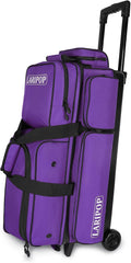 LARIPOP 3 Ball Bowling Bag with Wheels and Shoe Compartment, Rolling Bowling Bag for 3 Balls, Heavy Duty Bowling Roller Bag with Retractable Handle for Men Women