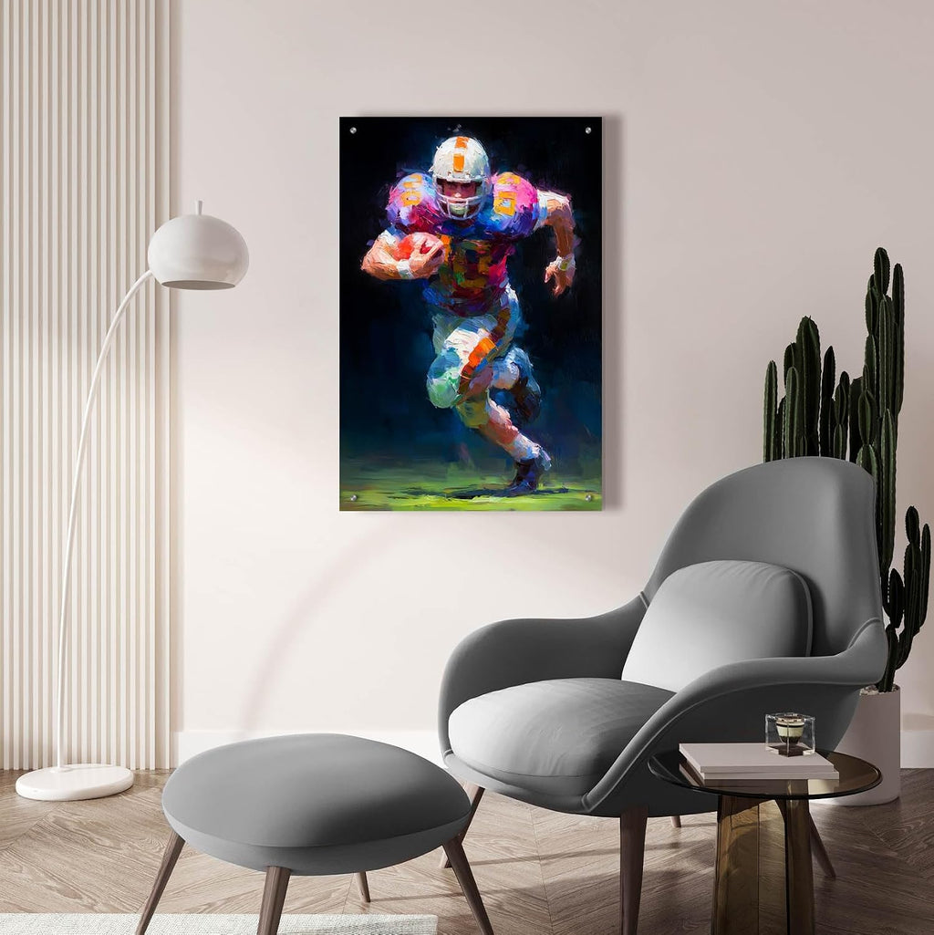 Epic Art 'American Football Legend 2' by Ann Klee Acrylic Glass Wall Art, 24' x 36'