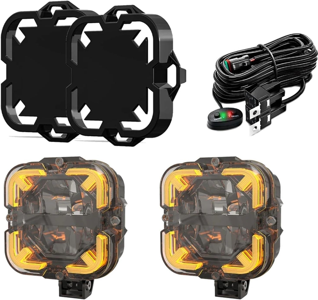 For Offroad 4x4 ATV Car Latest Led Work Light Bar With Cover 12v Fog Lamp Bright Spotlight Motorcycle Driving Lights(B with wire)