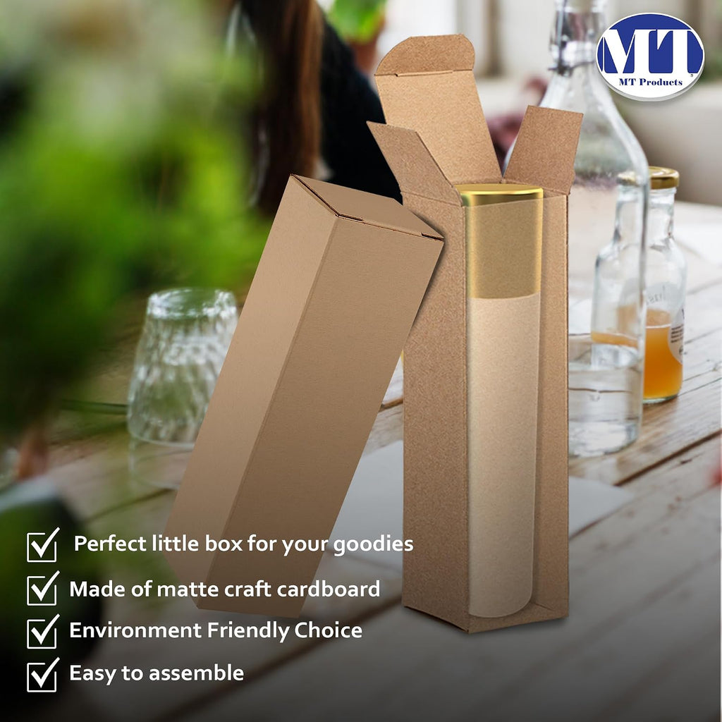 MT Products Tuck Top Kraft Paperboard Gift Box 2' x 2' x 7' - Gift Boxes with Lids - Pack of 500