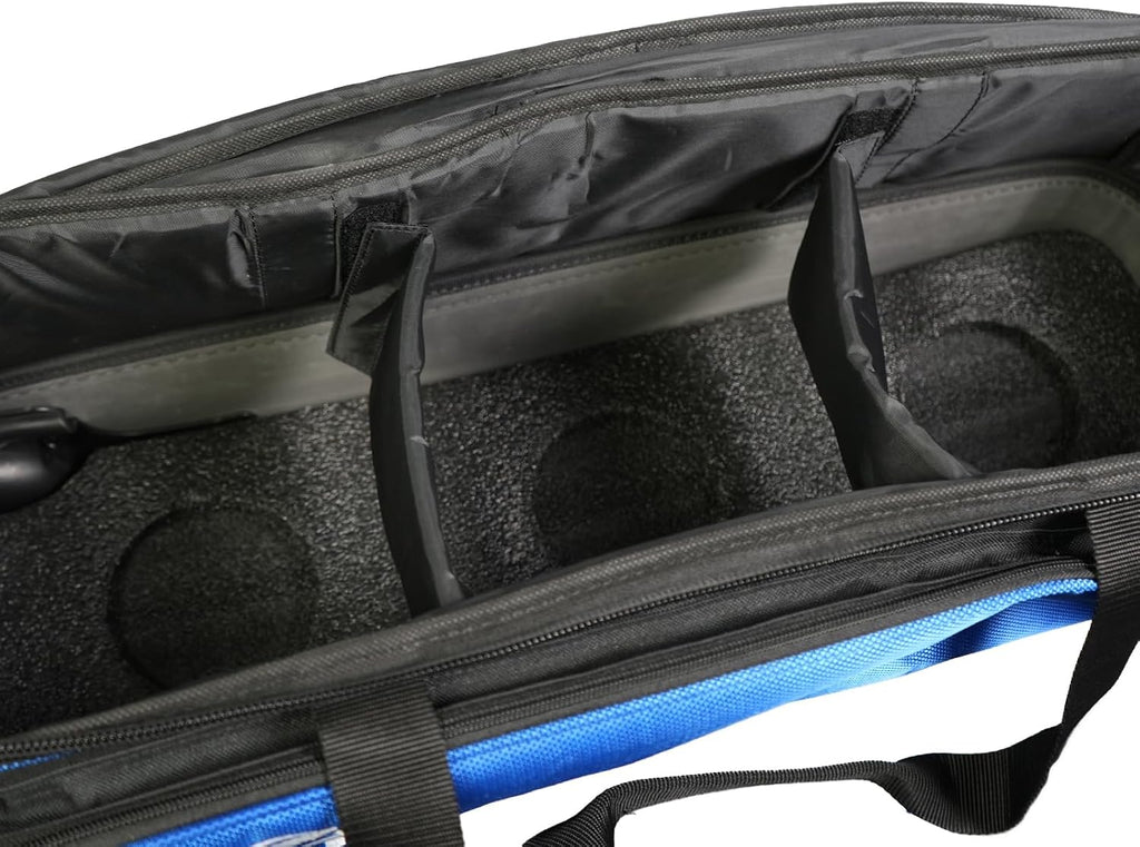 ELITE 3 Ball Slim Triple Tote Bowling Bag | Great for Tournaments and Travel | Rolling Bowling Bag With Wheels | Removable Shoe Compartment | Bowling Bags With USB Charging Port and Storage Pockets