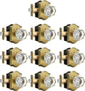 Gobrico 10 Project Pack Octagonal Crystal Door Knobs with Lock,Interior Privacy Door Locksets for Bedroom/Bathroom,Keyless Outside,Push Pin Inside,Antique Brass,Heavy Duty