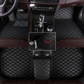 Custom Fit Leather Car Floor Mats for Hyundai Elantra 2006-2015,Waterproof Anti-Slip Vehicle Floor Liners, Durable Easy Clean Interior Protection Mats(Full Set/Black)