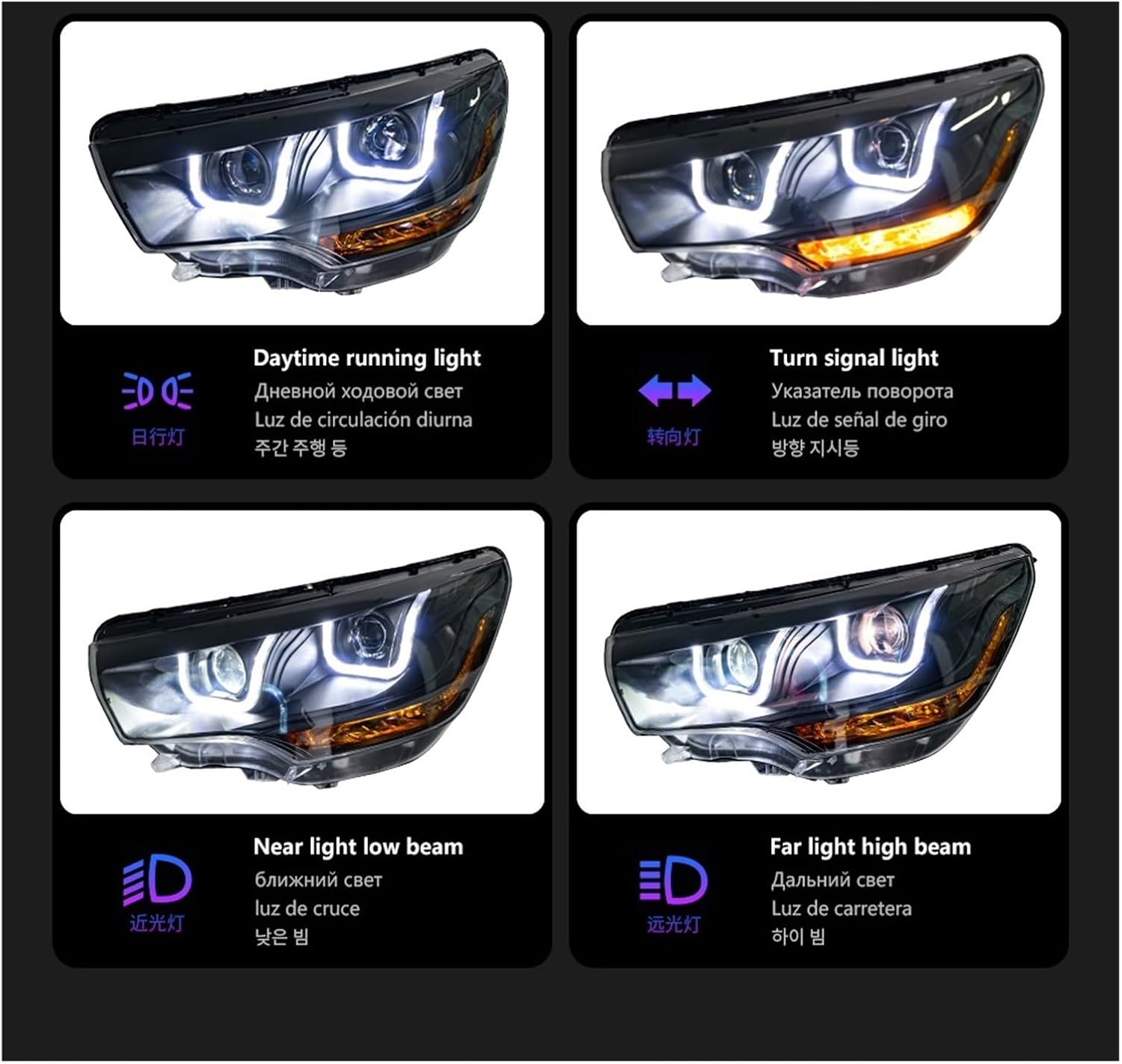 Car Lights Compatible With Citroen C4L 2013-2016 LED Auto Headlight Assembly Upgrade Bifocal Lens Blink Signal Lamp Exterior Accessories