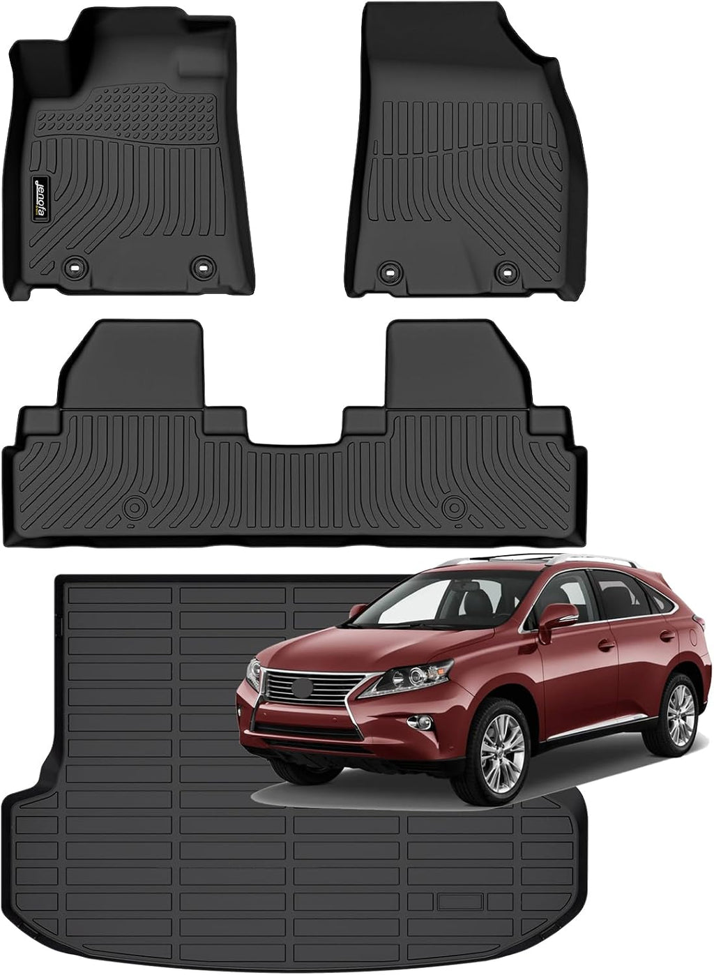 Jenofa-Car Floor Mats for RX | RX 350 | RX450h 2010-2015 All Weather Car Mat for RX Waterproof Automotive Floor Liners Custom RX Full Set Accessories