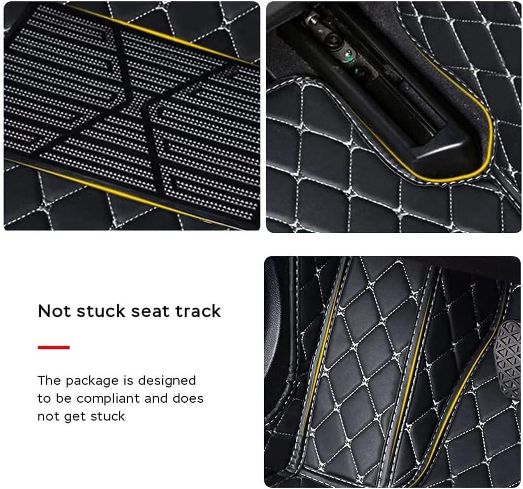 Car Floor Mats for Maserati Ghibli 2014-2018,Leather Luxury Floor Liner All Weather Protection Carpet,Black