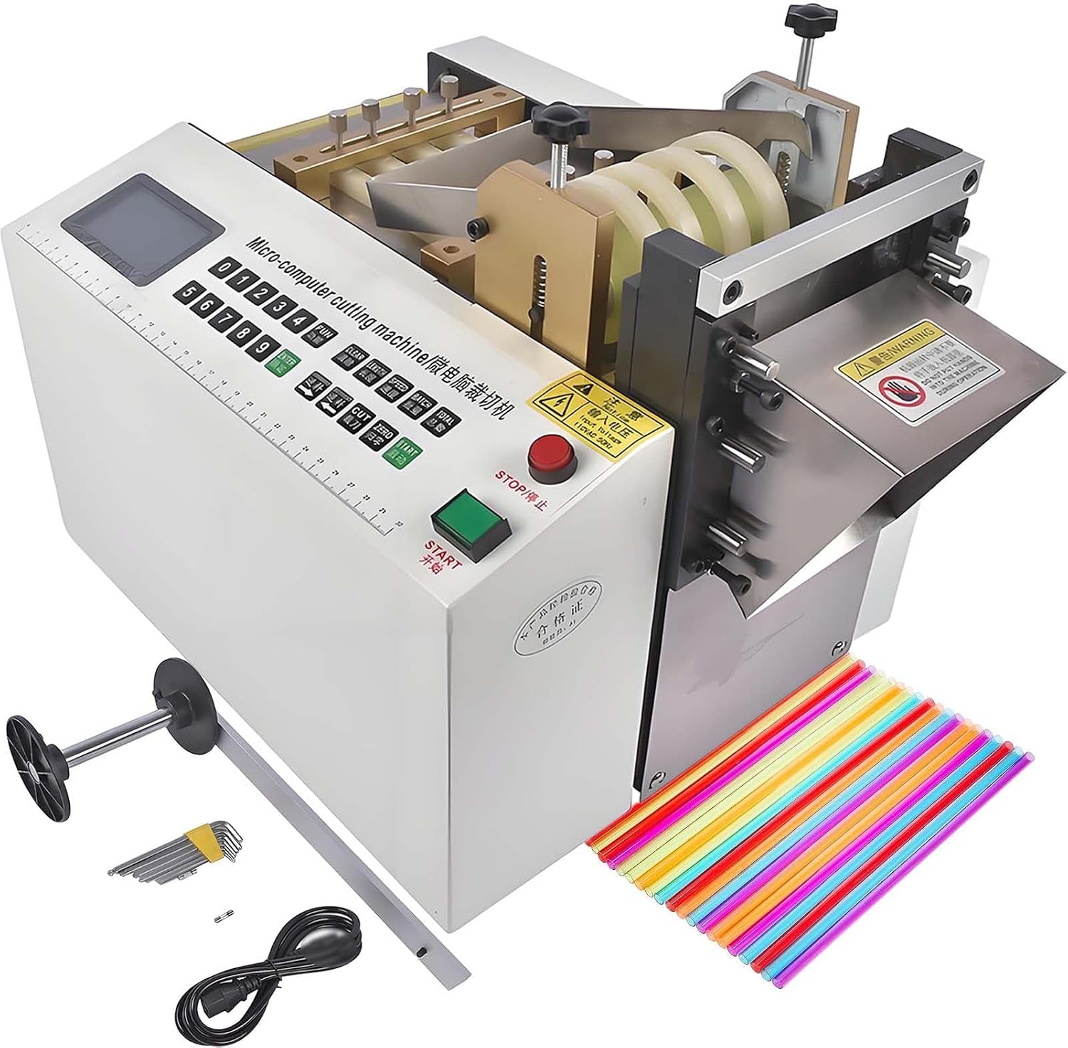 300 W Automatic Pipe Cutting Machine DG-100,Precise Efficient,4' Cutting Width,0.6' Cutting Height,for Heat Shrink Tube Sleeve Rubber Plastic Tube
