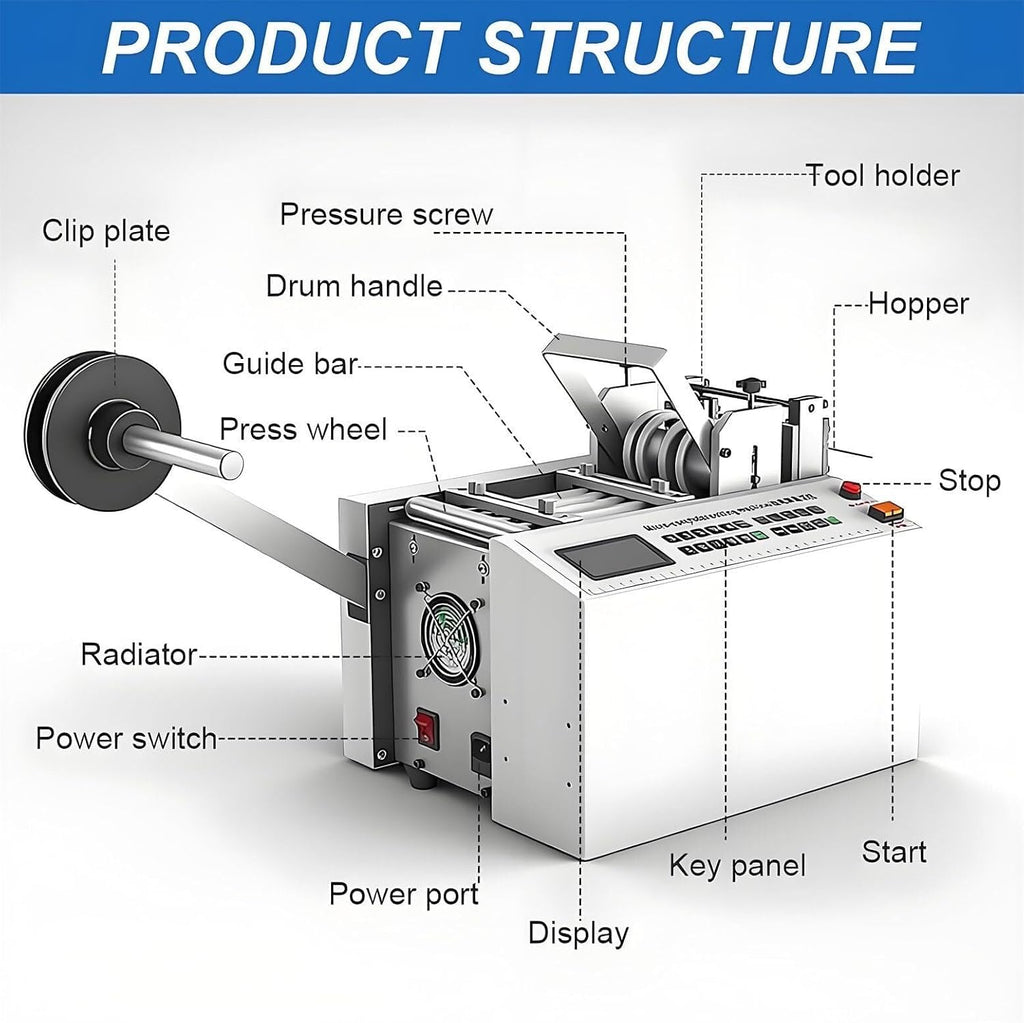 250W Electric Conduit Cutter, Automatic Heat Shrink tubing, Cutting Width 1-100mm, Length 0.1mm-99999.9mm
