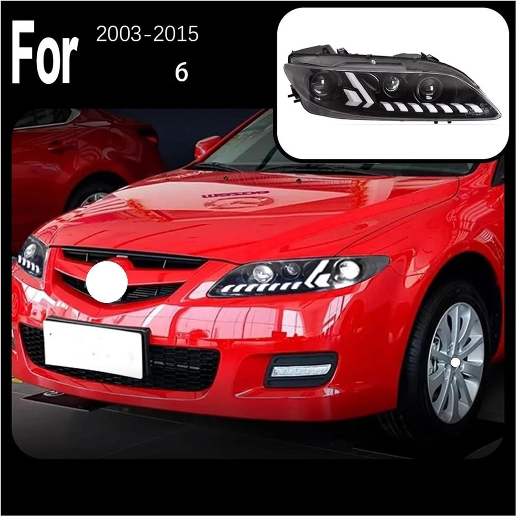 Car Model Head Light Parts Compatible With Mazda 6 Atenza 2003-2015 Modified LED Lamps Headlights DRL Dual Projector Facelift