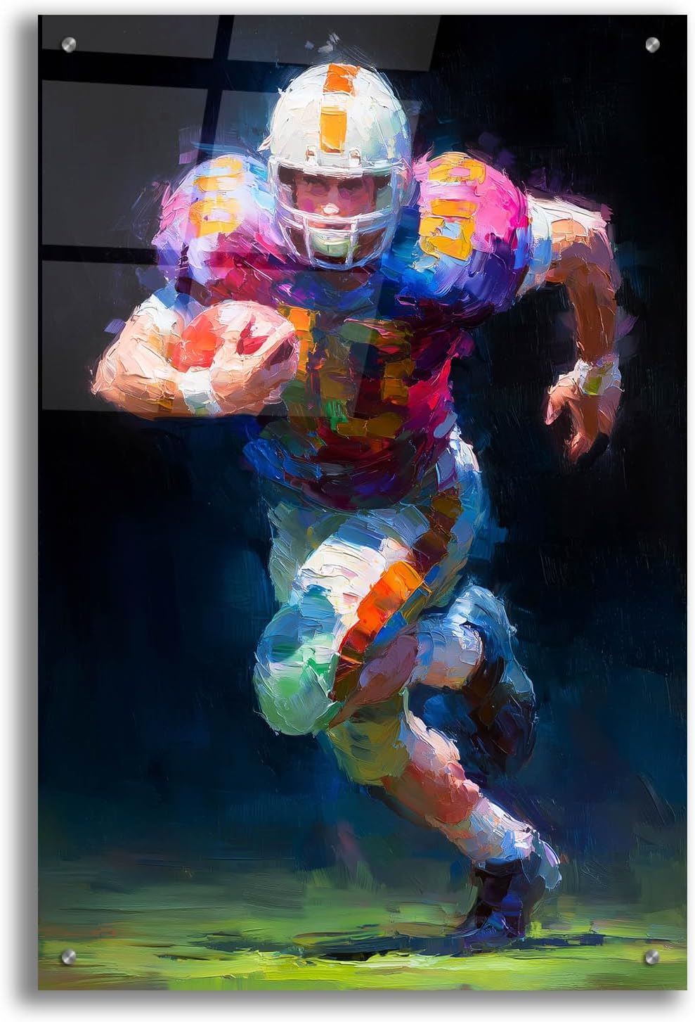 Epic Art 'American Football Legend 2' by Ann Klee Acrylic Glass Wall Art, 24' x 36'