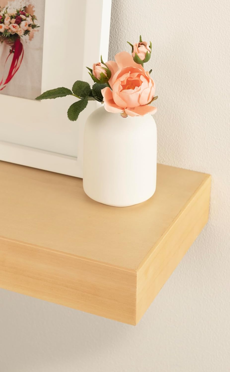 Kate and Laurel Havlock Modern Wood Two-Piece Floating Corner Shelf Set, 26 x 8 x 3, Natural Wood, Wooden Corner Shelving with Unique Geometric Shape for Living Room Decor or Entryway Storage