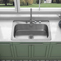 Sinber MT3322C 33' x 22' x 9' Drop In Single Bowl Kitchen Sink with 18 Gauge 304 Stainless Steel Satin Finish (Sink Only)