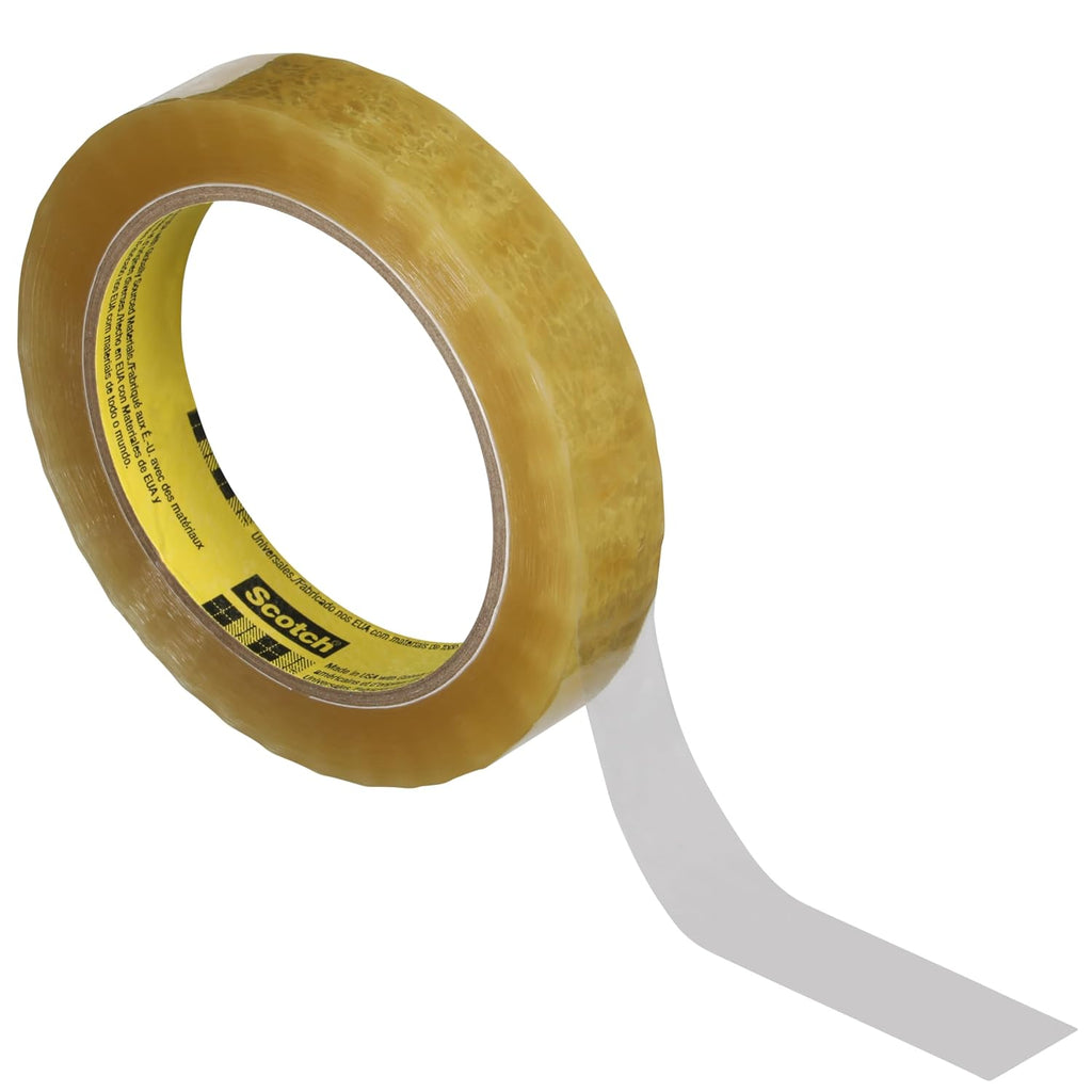 3M Scotch Light Duty Packaging Tape 681 Clear Moisture Chemical Resistant, 1 in x 72 yd, 36 per case