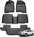 Jenofa-Floor Mats for Ford Explorer 2015-2019 7 Seats All Weather Car Mats for Ford Explorer Durable Floor Liners Custom Fit Explorer Accessories Black