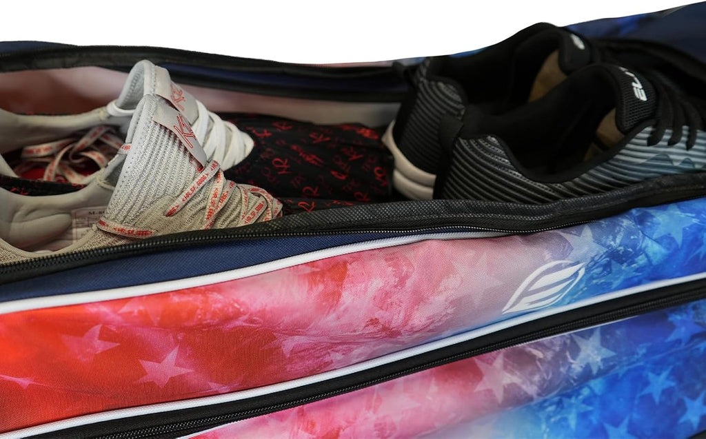 ELITE Basic Triple Roller Black Bowling Bag - 3 Ball Roller, Fits 2 Pairs of Size 15 Shoes, Air Travel-Friendly