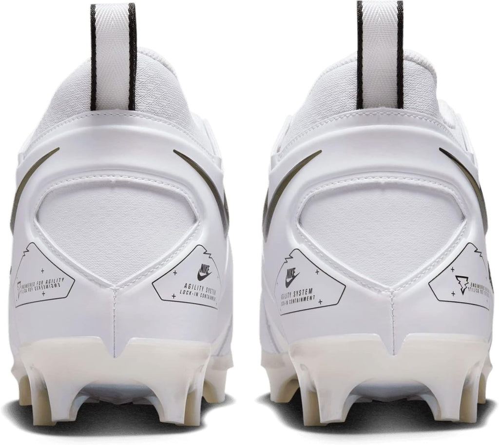 Nike Men's Alpha Menace Pro 2 Mid Football Cleats, White/Black, 10