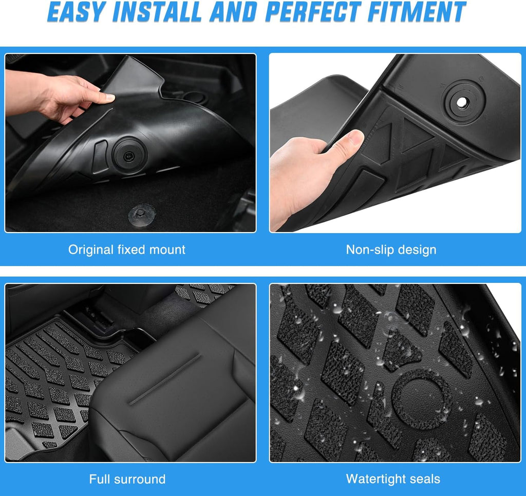 Nilight TPE Floor Mats for Honda Odyssey 2011 2012 2013 2014 2015 2016 2017 All Weather Custom Fit Heavy Duty Floor Liners