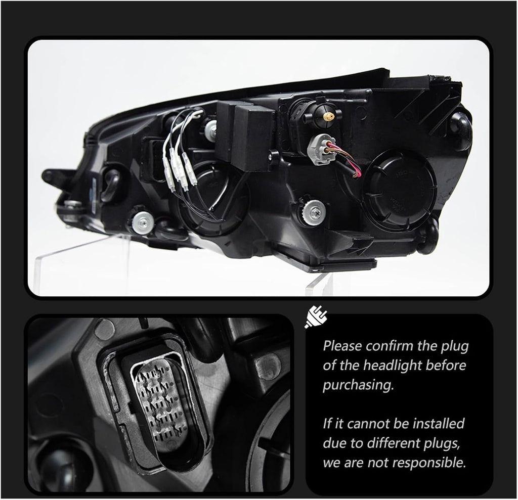 Car Lights Compatible With Golf 7 2013-2017 MK7 LED Auto Headlight Assembly And Front Grill Upgrade Dynamic Bifocal Lens LHD RHD Accessories(For Golf 7 Black)