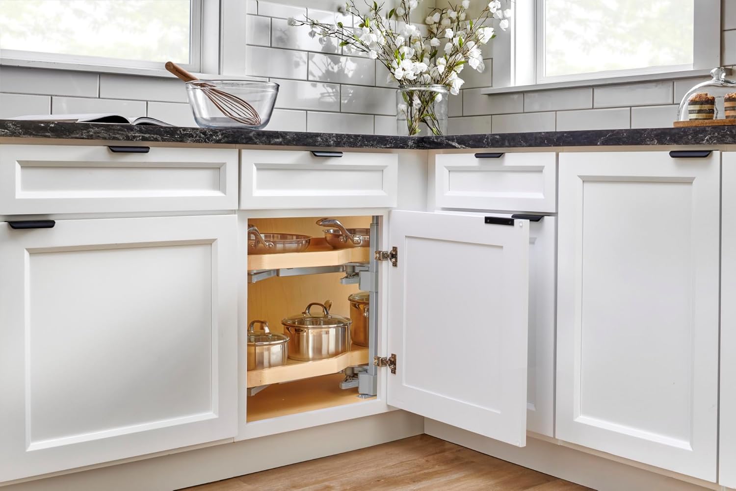 Rev-A-Shelf Maple Two-Tier Classic Girasolo w/Soft-Close for 12' Left Opening/Blind Right Corner Cabinets