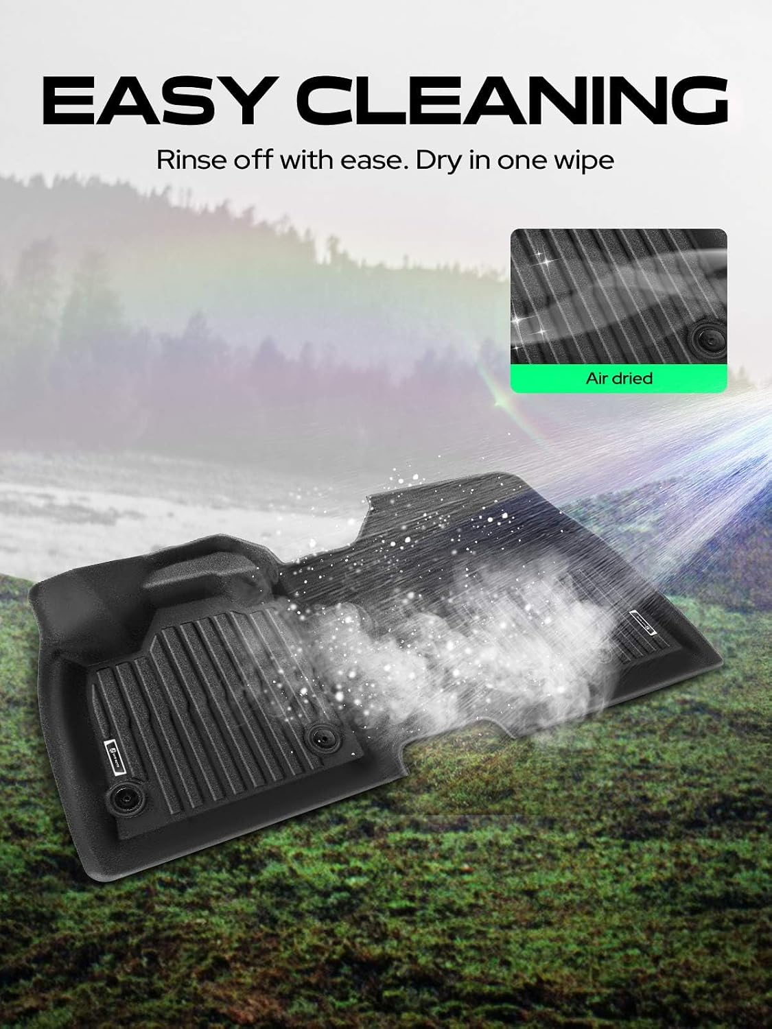 YHTAUTO Floor Mats & Cargo Mat Fit 2023-2026 Nissan Ariya, TPE All Weather Car Mats Waterproof Anti-Slip Odorless Floor Liner, Interior Accessories, 1st & 2nd Row & Trunk Mat, Set of 3