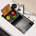 Kitchen Sink Hidden Waterfall Sink Single Bowl Kitchen Sink Built-in Sink Workstation 304 Stainless Steel Sink for Home(