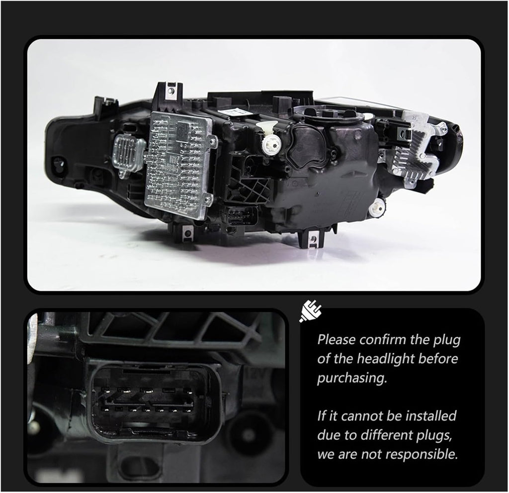 Car Light Compatible With BMW F30 F31 F35 2013-2019 3 Series LED Auto Headlights Assembly Upgrade Bifocal Lens Signal Lamp Tool Accessories(For Original Halogen)