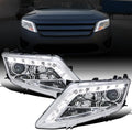 Ronnin - Fits 2010-2012 Ford Fusion Upgraded Replacement LED Running Light Projector Headlights Assembly Pair | Chrome