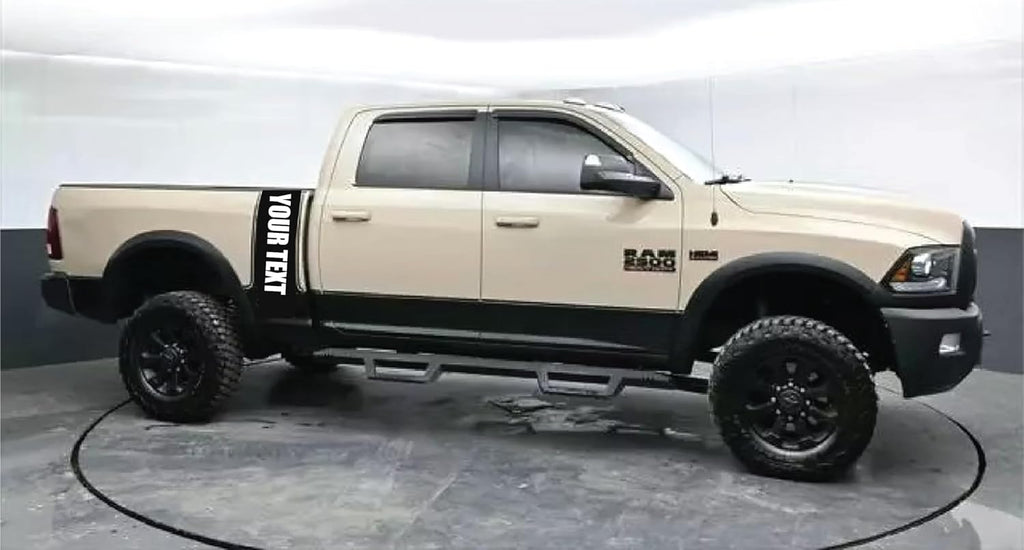 AnyStickerYouWant - Bed and Rocker Stripes Vinyl Decal Fits & Compatible with Dodge RAM Power Wagon - Any Color You Want - Add Custom Text