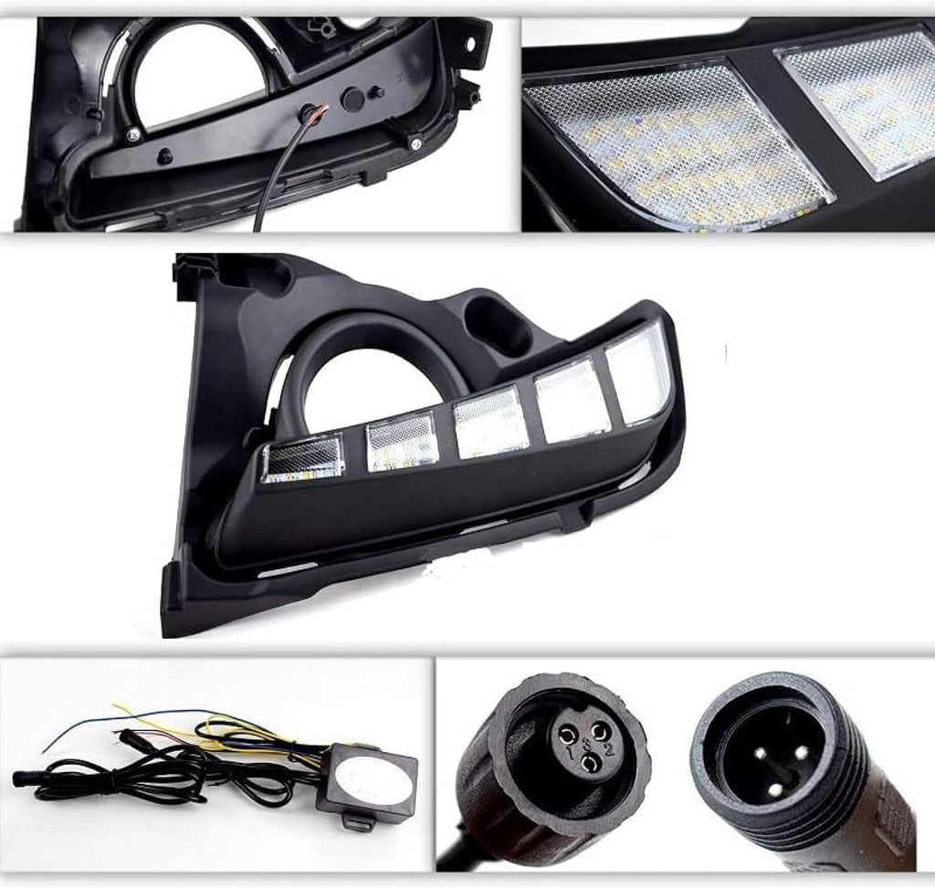 Fog Lights 2Pcs DRL Daytime Running Lamp For Highlander 2017-2019 White Yellow Driving Indicator Lights Car Accessories