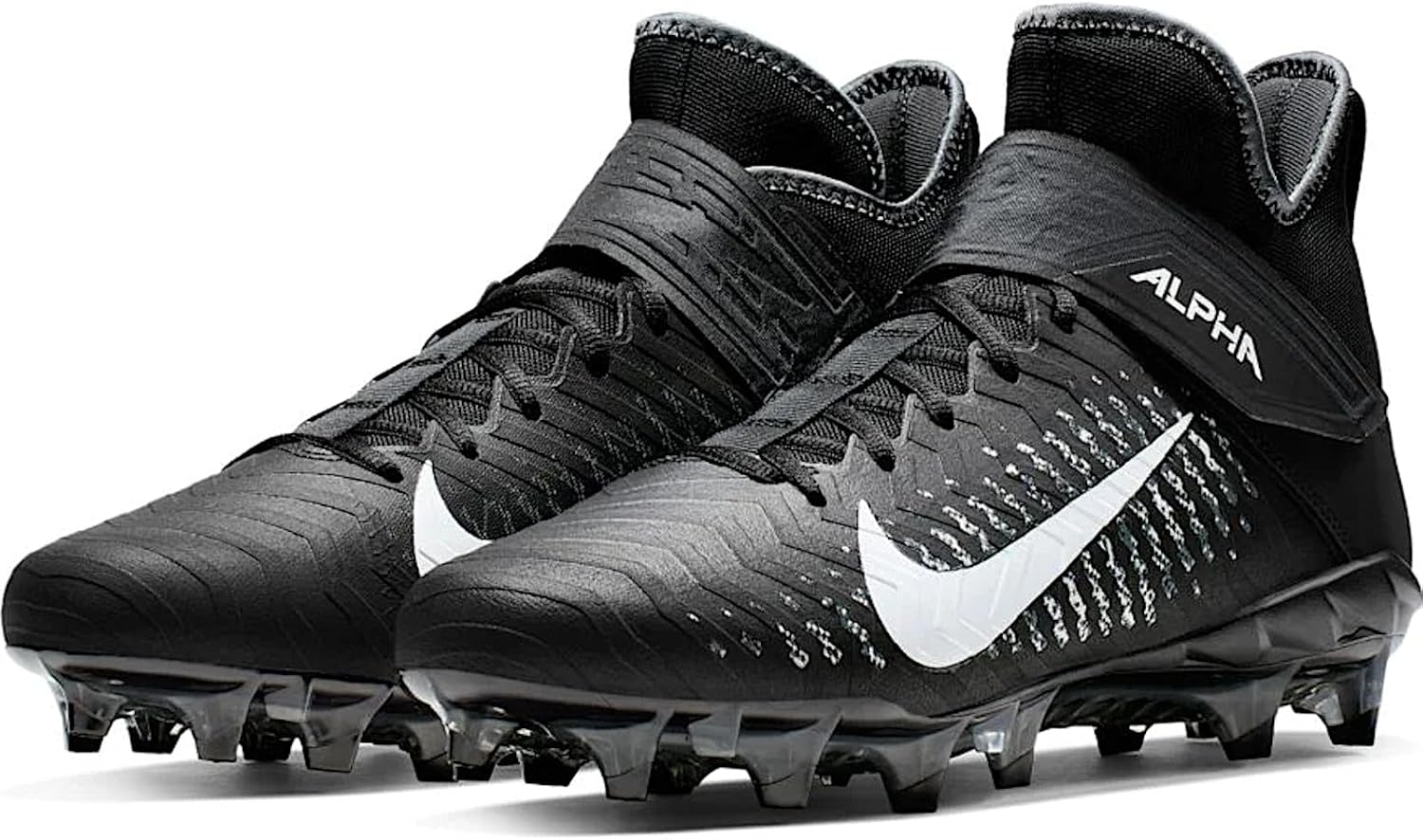 Nike Men's Alpha Menace Pro 2 D Football Cleats - Black/White,7M US