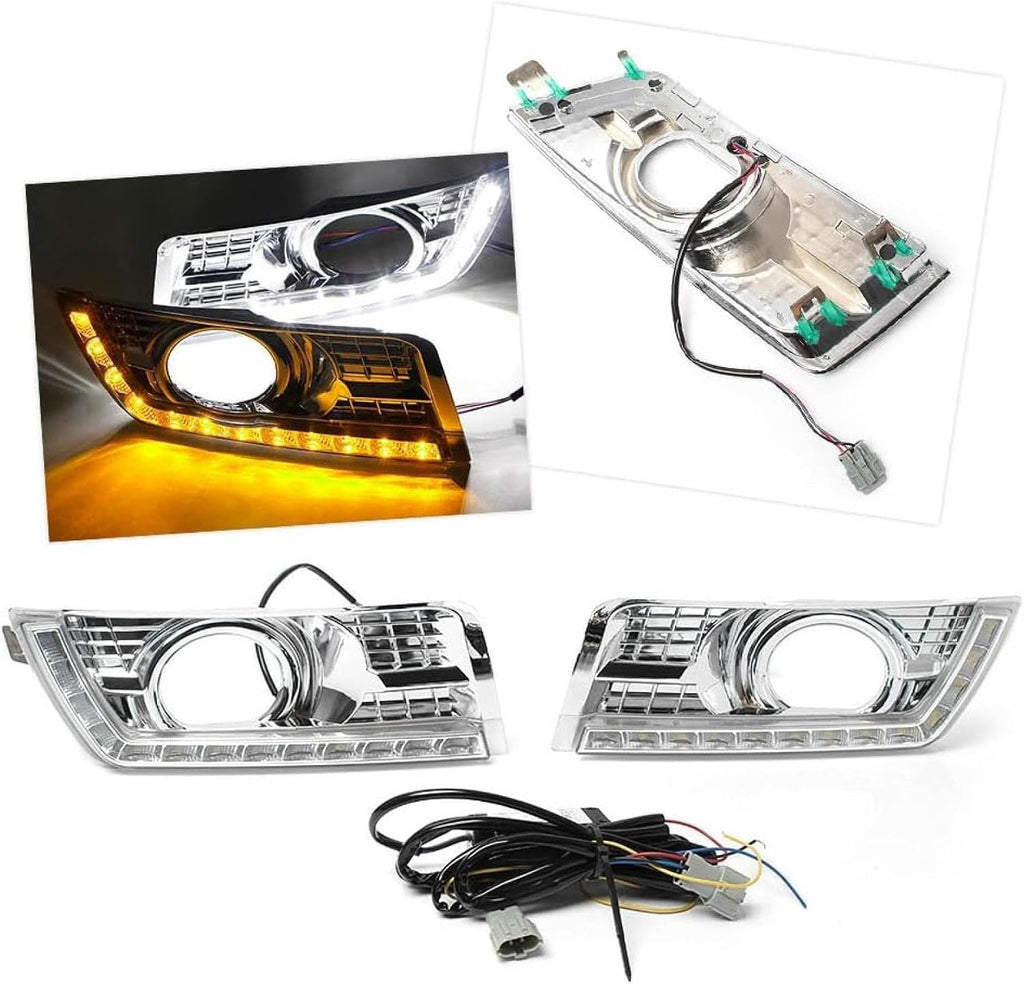 Fog Lights Fog Turn Signals Light Daytime Running Driving Lamp For Cadillac For SRX 2012-2016 Pair Car Blinker Indicators 3 Colors Lighting