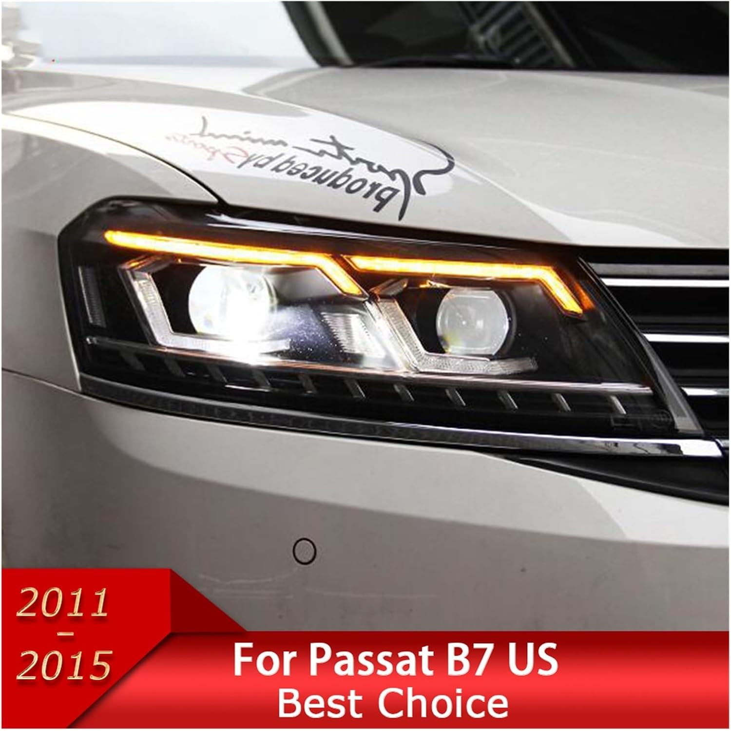 Car Lights Compatible With Passat B7 US Version 2011-2015 LED Auto Headlight Assembly Upgrade Bifocal Lens Dynamic Signal Lamp Accessories